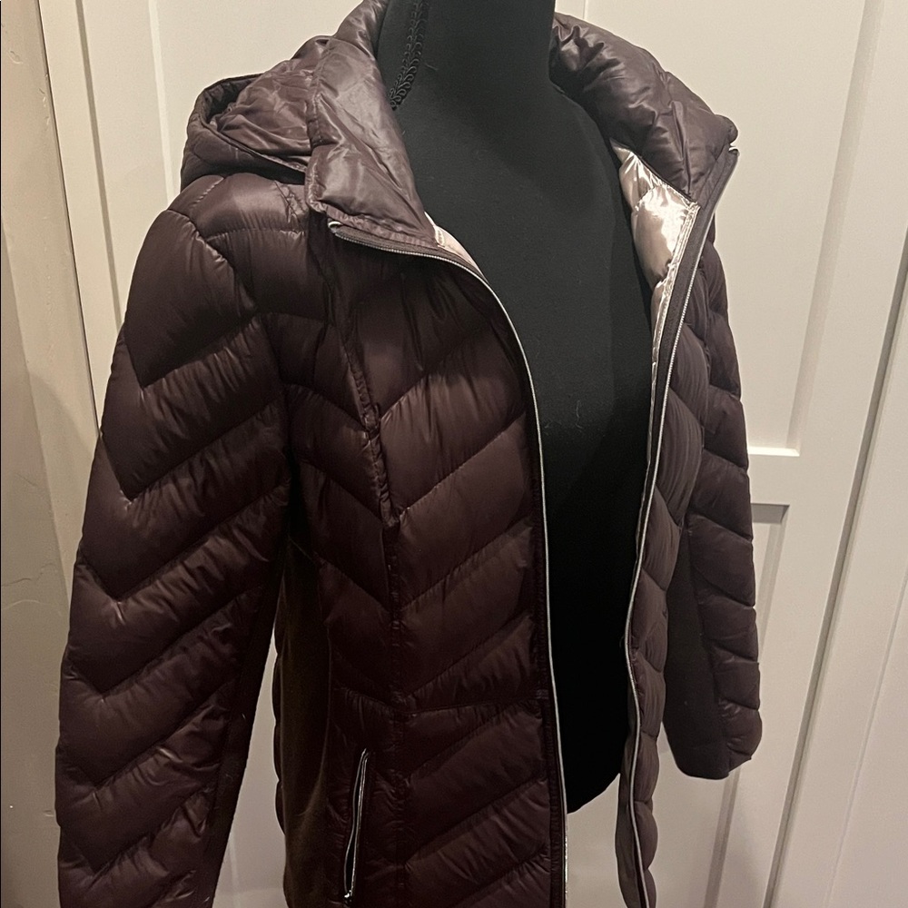 BCBGeneration Deep Purple Puffer Jacket Size L - image 8